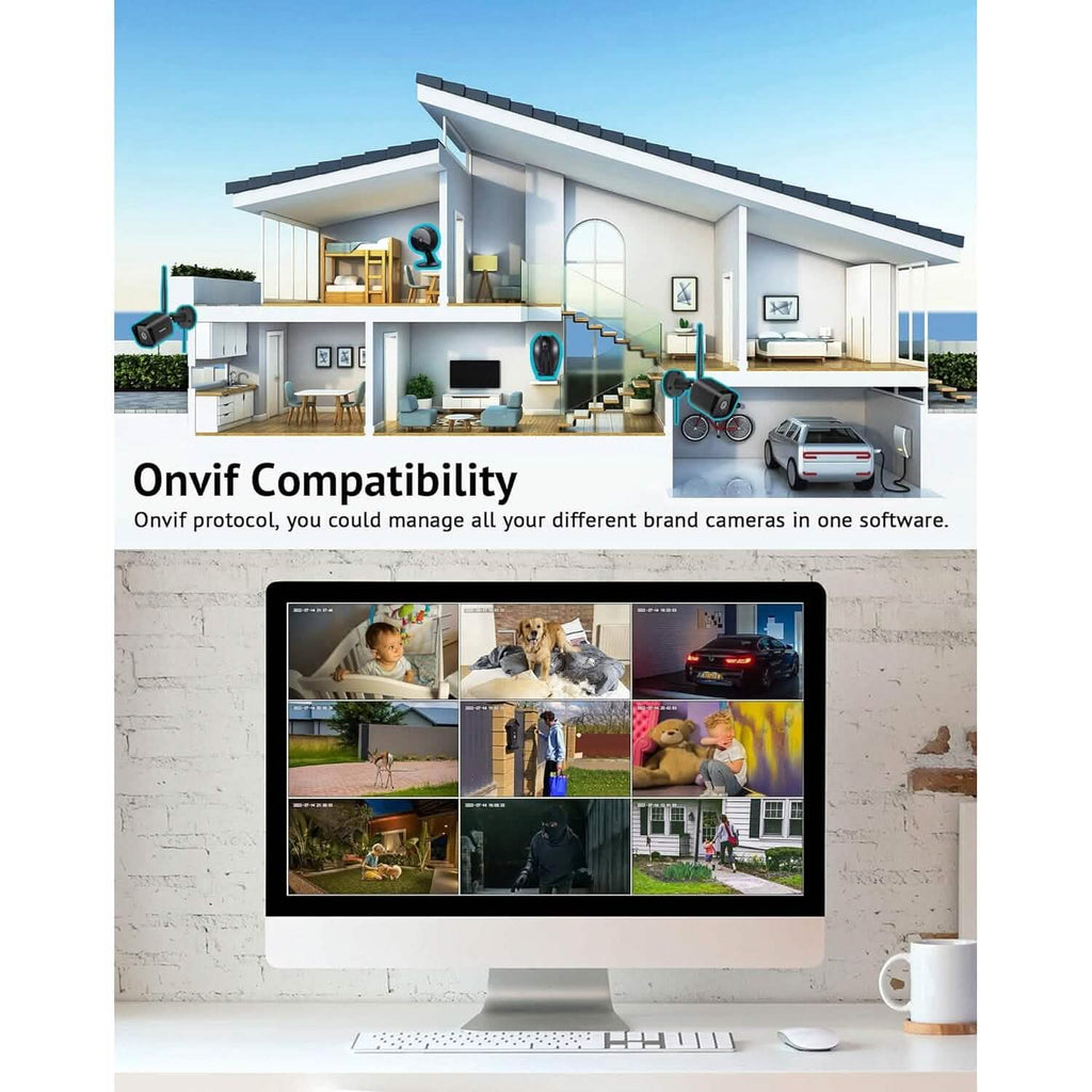 Caméra de sécurité extérieure LaView 1080P HD Wi-Fi (reconditionnée)