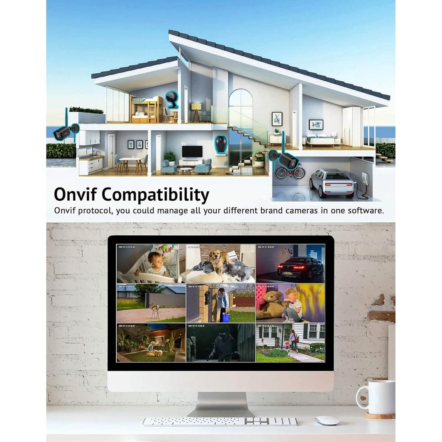 Caméra de sécurité extérieure LaView 1080P HD Wi-Fi (reconditionnée)