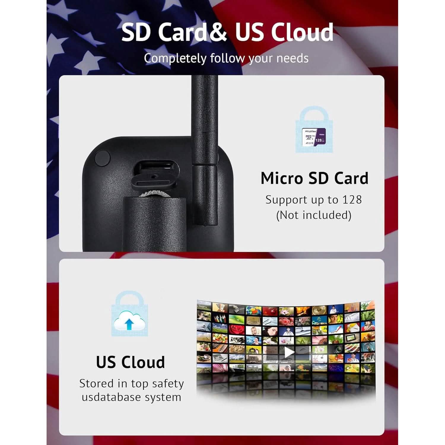 Caméra de sécurité extérieure LaView 1080P HD Wi-Fi (reconditionnée)