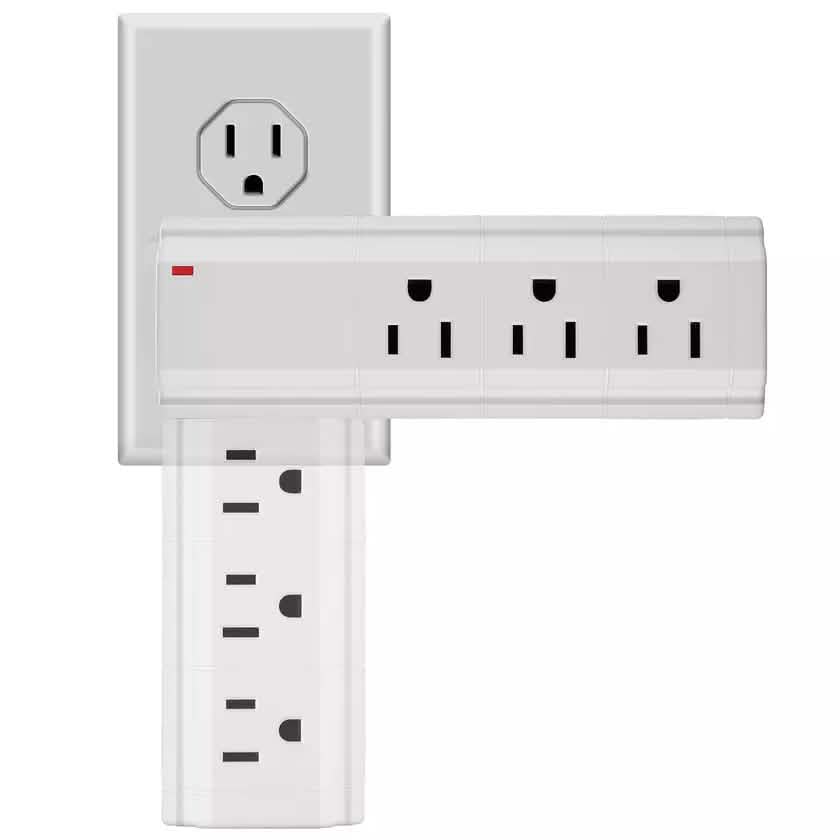 Multiprise parasurtenseur LAX avec 9 prises et 2 ports USB
