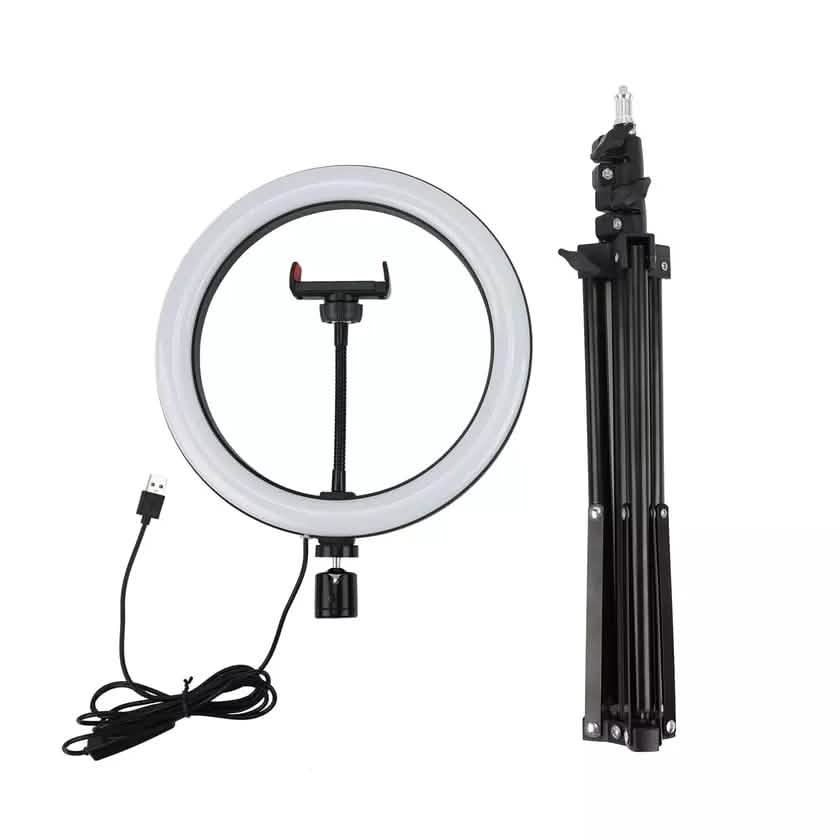 Support de lumière LED circulaire LAX pour selfie avec trépied