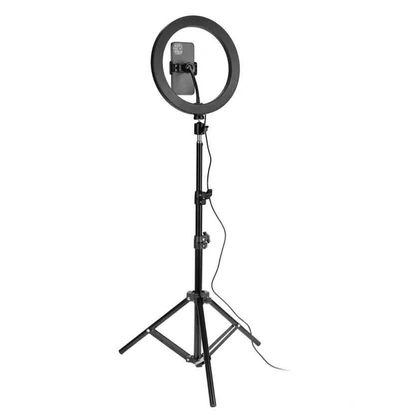Support de lumière LED circulaire LAX pour selfie avec trépied