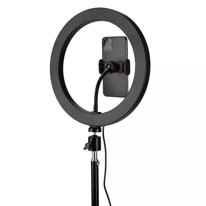 Support de lumière LED circulaire LAX pour selfie avec trépied