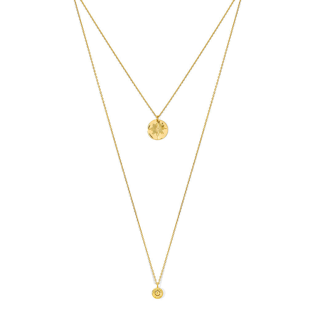 Collier superposé avec pendentif étoile polaire