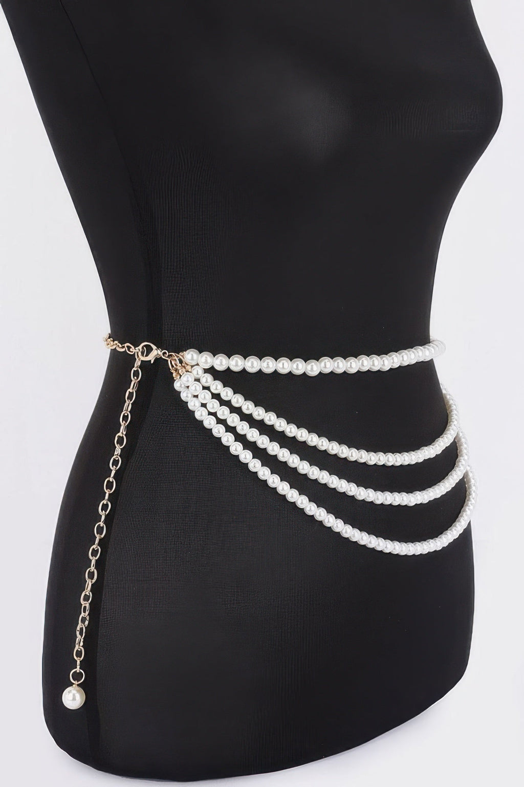 Ceinture à fleurs en fausses perles superposées avec ruban