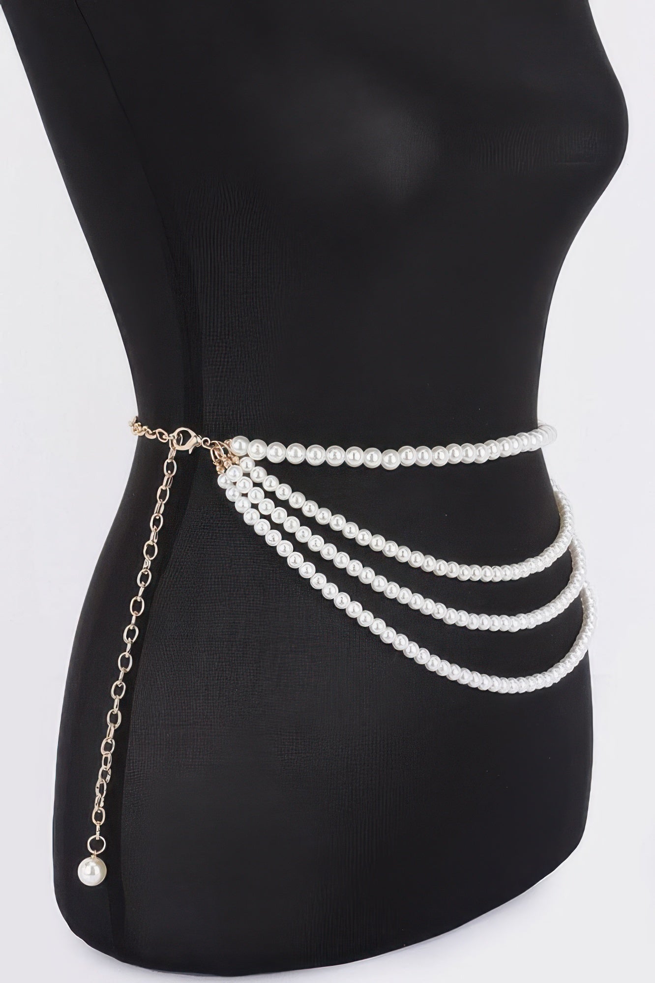 Ceinture à fleurs en fausses perles superposées avec ruban