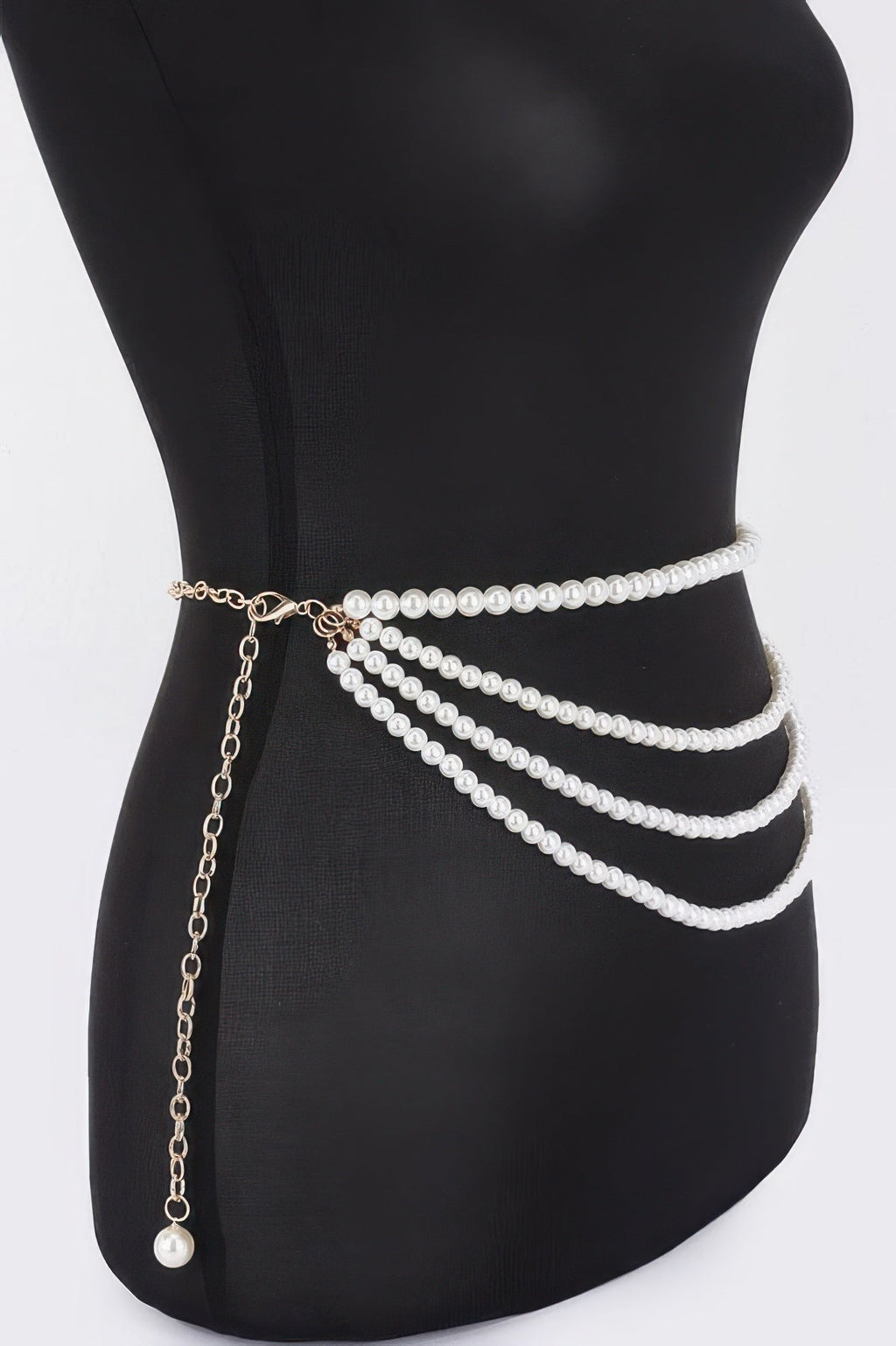 Ceinture à fleurs en fausses perles superposées avec ruban