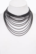 Collier élégant à strass multicouche
