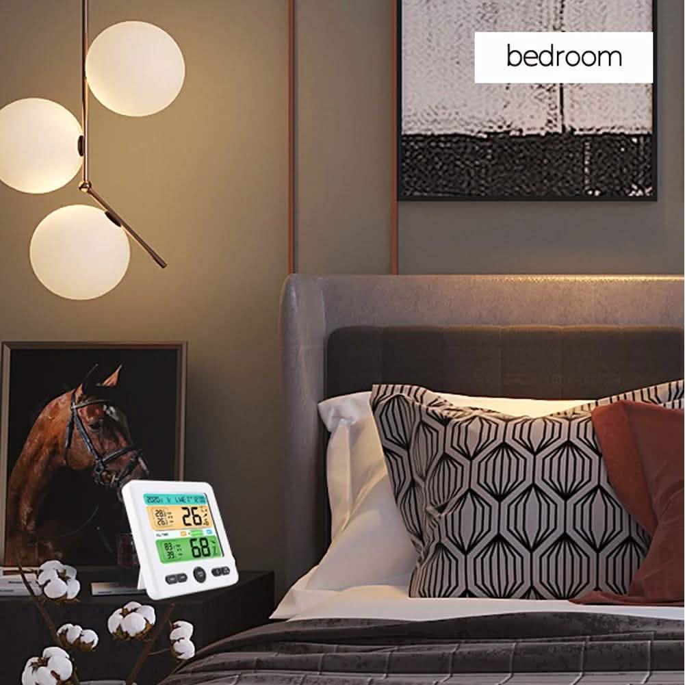 Thermomètre-hygromètre numérique mural ou de table d'intérieur de haute précision avec écran LCD