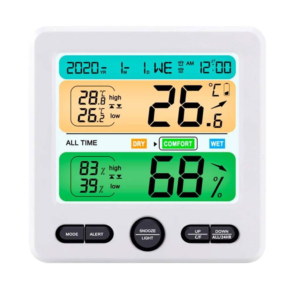 Thermomètre-hygromètre numérique mural ou de table d'intérieur de haute précision avec écran LCD