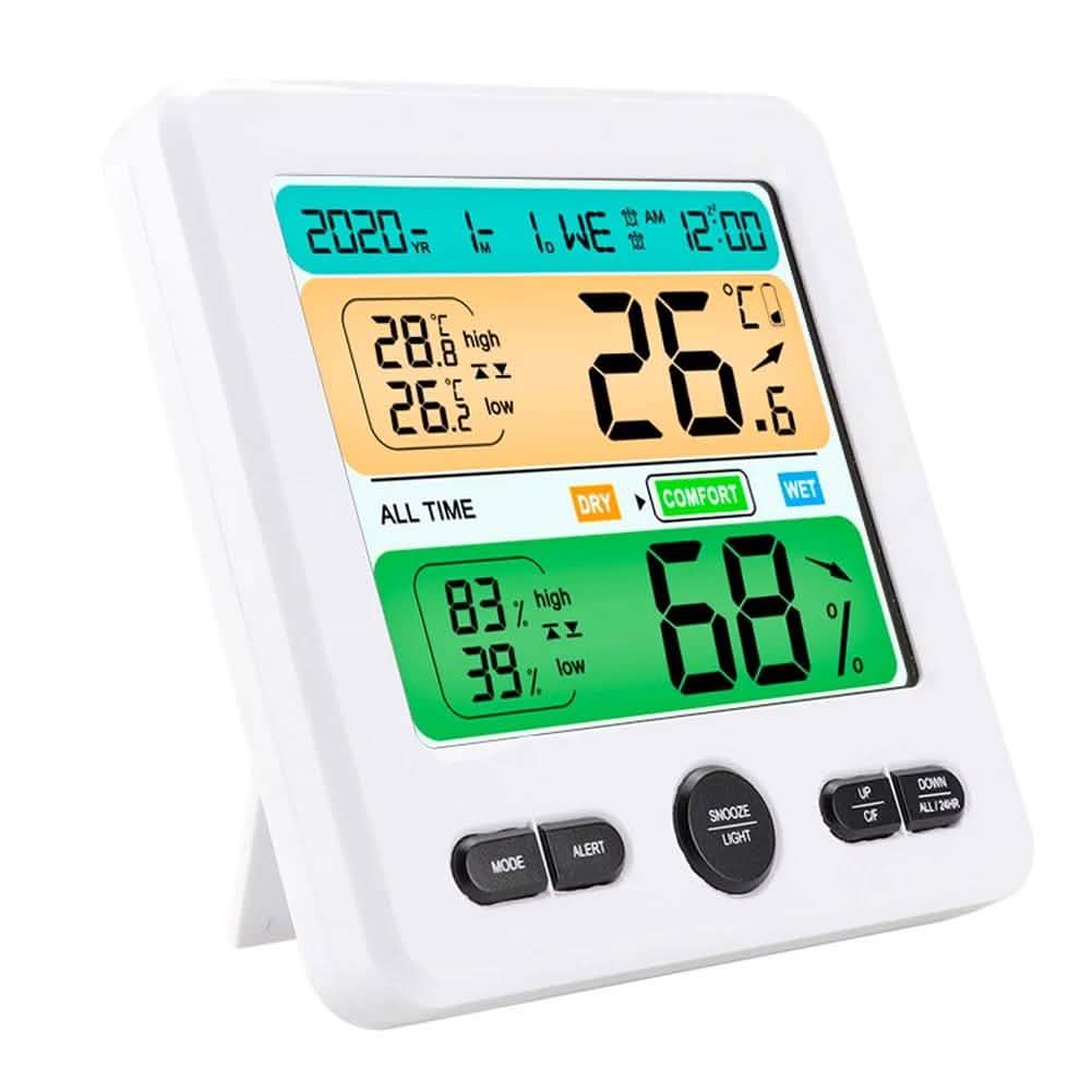 Thermomètre-hygromètre numérique mural ou de table d'intérieur de haute précision avec écran LCD