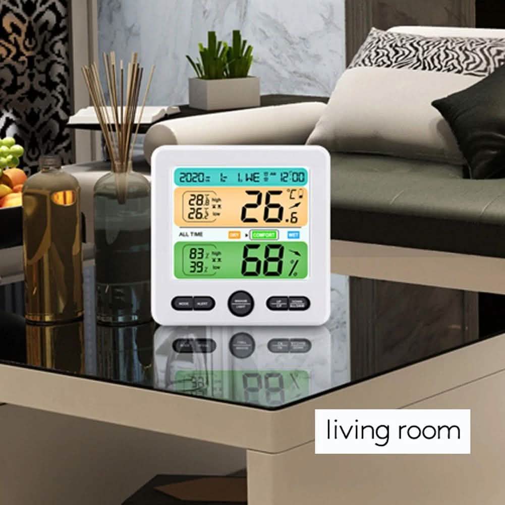 Thermomètre-hygromètre numérique mural ou de table d'intérieur de haute précision avec écran LCD