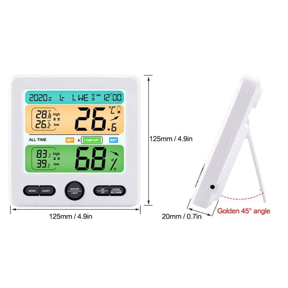 Thermomètre-hygromètre numérique mural ou de table d'intérieur de haute précision avec écran LCD