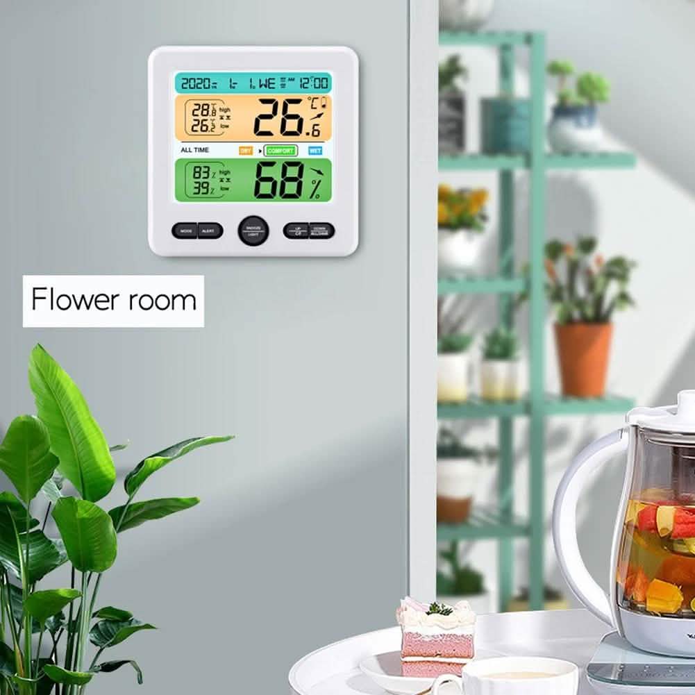 Thermomètre-hygromètre numérique mural ou de table d'intérieur de haute précision avec écran LCD