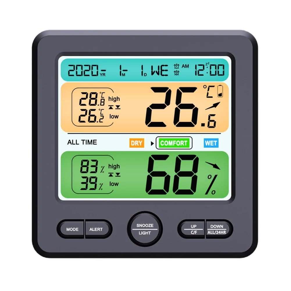 Thermomètre-hygromètre numérique mural ou de table d'intérieur de haute précision avec écran LCD
