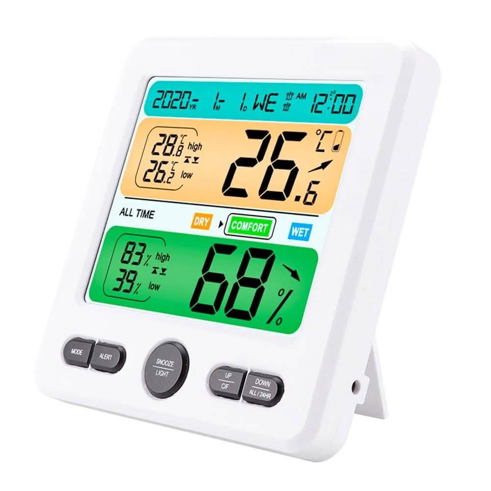 Thermomètre-hygromètre numérique mural ou de table d'intérieur de haute précision avec écran LCD