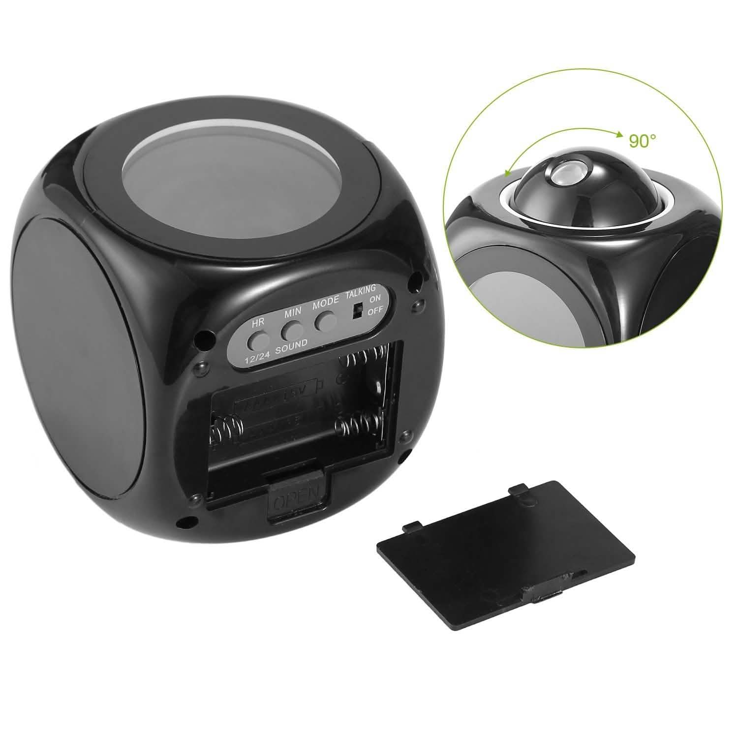 Réveil à projection LCD avec fonction d'annonce vocale