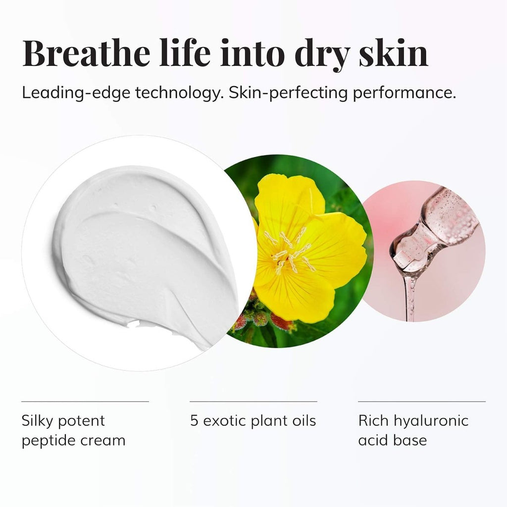Le Mieux Bio Cell Rejuvenating Cream - Hydratant visage triple peptide avec acide hyaluronique, squalane et églantier, crème de jour et de nuit pour le visage et le cou, sans parabènes ni sulfates (1.75 oz / 52 ml)