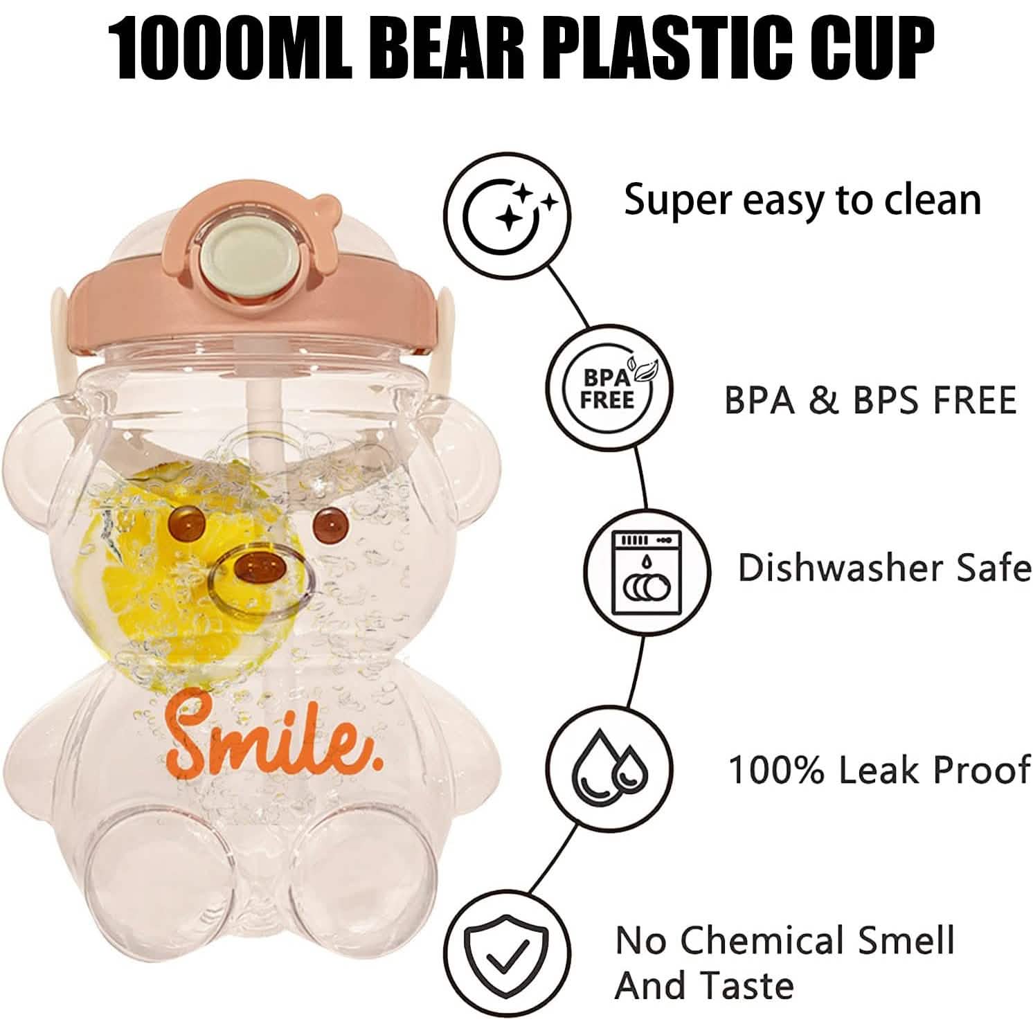 Bouteille d'eau anti-fuite ours pour filles