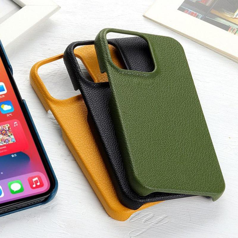 Étui en cuir pour iPhone 14 13 12 Pro Max 13 Mini 14 Coque arrière Simple Classique Qualité Antichoc Haute Protection Cuir Souple Poignée Coque arrière de téléphone pour iPhone