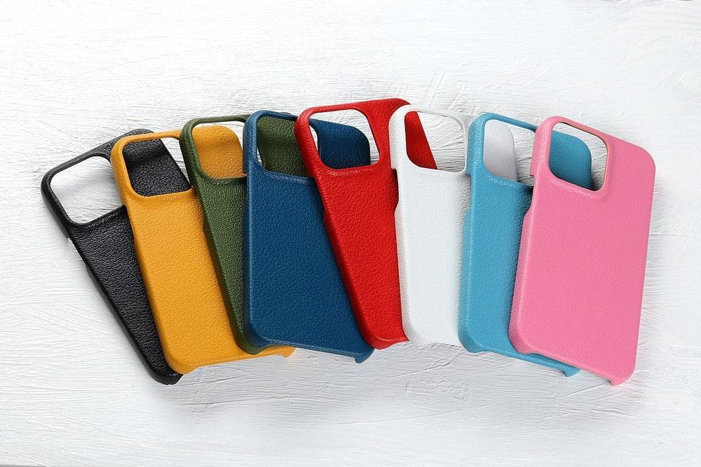 Étui en cuir pour iPhone 14 13 12 Pro Max 13 Mini 14 Coque arrière Simple Classique Qualité Antichoc Haute Protection Cuir Souple Poignée Coque arrière de téléphone pour iPhone
