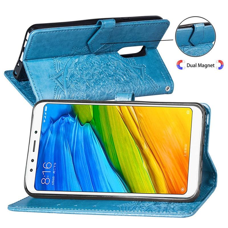 Étui à rabat en cuir pour Xiaomi Redmi 8 6 6A 5 Plus 4A 4X Note 9 5A 4 5 7 6 8 9S 9 Pro 8T 3S 7A 8A Redmi 9 pour Redmi 9A 9C 7A Étui à rabat en cuir au design classique