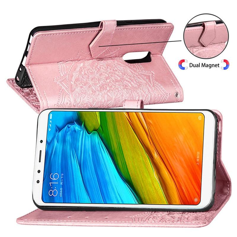 Étui à rabat en cuir pour Xiaomi Redmi 8 6 6A 5 Plus 4A 4X Note 9 5A 4 5 7 6 8 9S 9 Pro 8T 3S 7A 8A Redmi 9 pour Redmi 9A 9C 7A Étui à rabat en cuir au design classique