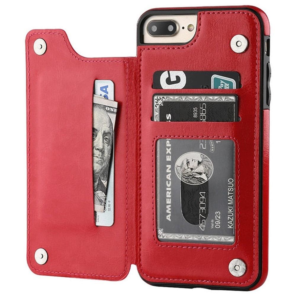 Étui portefeuille en cuir rétro avec porte-cartes pour iPhone 11 12 13 14 Pro Max Mini Housse portefeuille en cuir PU pour iPhone 11