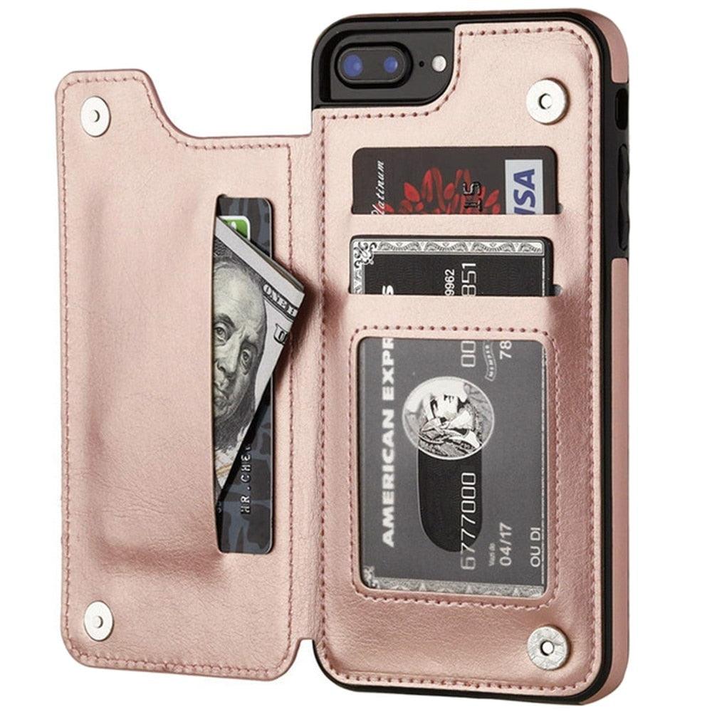 Étui portefeuille en cuir rétro avec porte-cartes pour iPhone 11 12 13 14 Pro Max Mini Housse portefeuille en cuir PU pour iPhone 11