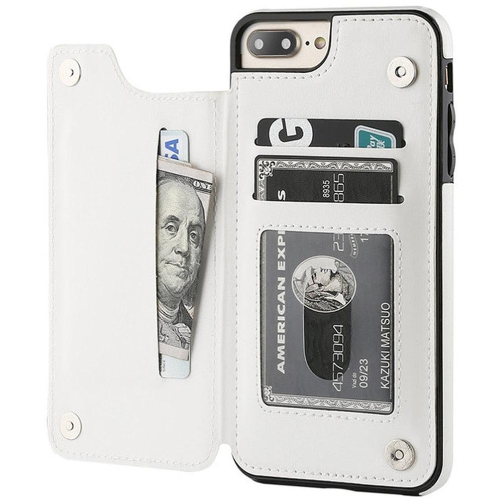 Étui portefeuille en cuir rétro avec porte-cartes pour iPhone 11 12 13 14 Pro Max Mini Housse portefeuille en cuir PU pour iPhone 11