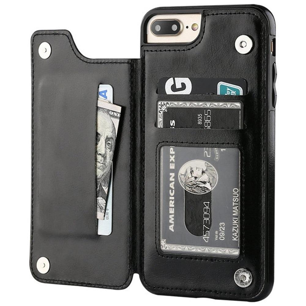Étui portefeuille en cuir rétro avec porte-cartes pour iPhone 11 12 13 14 Pro Max Mini Housse portefeuille en cuir PU pour iPhone 11