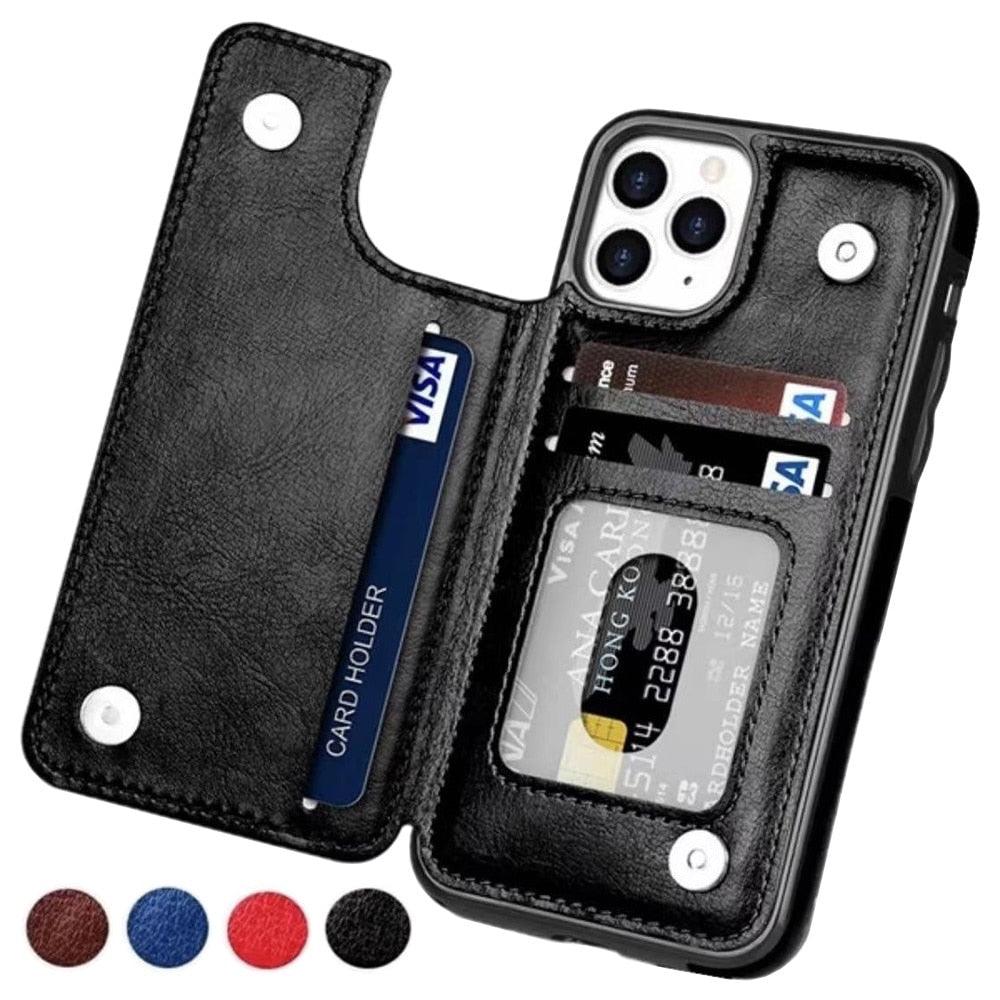 Étui portefeuille en cuir rétro avec porte-cartes pour iPhone 11 12 13 14 Pro Max Mini Housse portefeuille en cuir PU pour iPhone 11