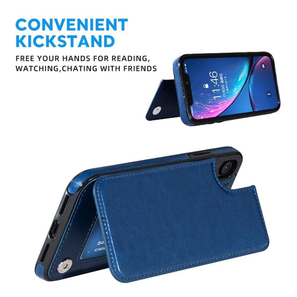Étui portefeuille en cuir rétro avec porte-cartes pour iPhone 11 12 13 14 Pro Max Mini Housse portefeuille en cuir PU pour iPhone 11
