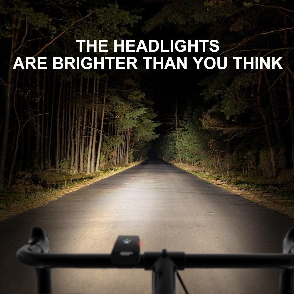 Phare de vélo LED avant rechargeable USB 1000 lumens Lampe avant de vélo Phare de vélo de montagne Luminosité et lampe de poche réglables avec étanchéité IPX5 et batterie grande capacité