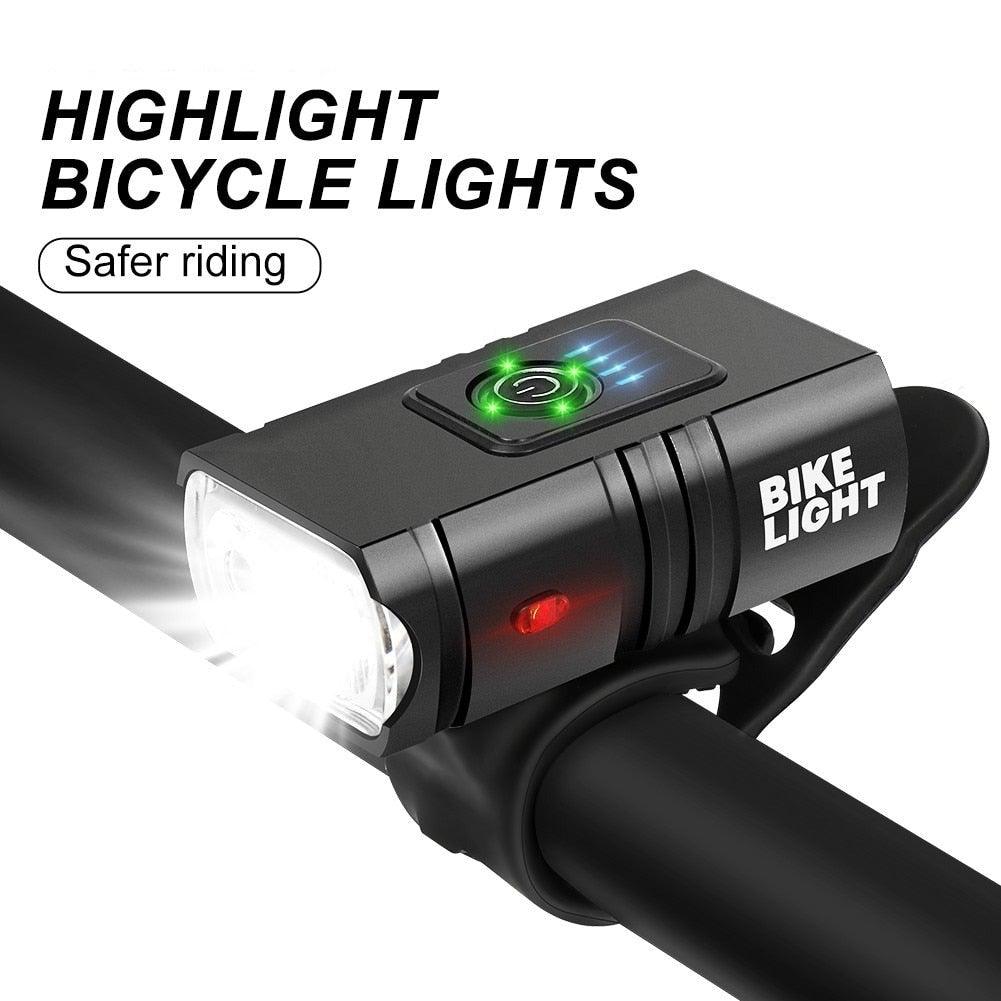 Phare de vélo LED avant rechargeable USB 1000 lumens Lampe avant de vélo Phare de vélo de montagne Luminosité et lampe de poche réglables avec étanchéité IPX5 et batterie grande capacité