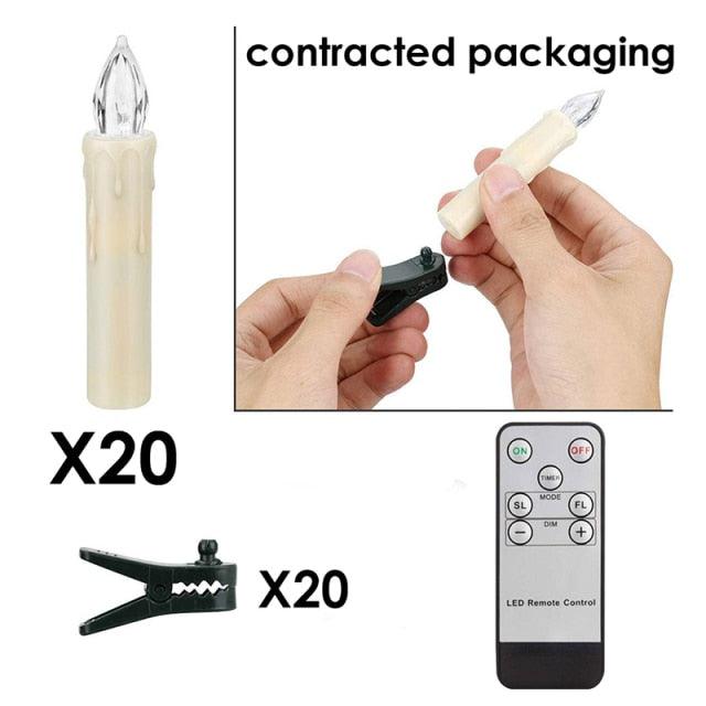 Bougies LED Sans Flamme Télécommande Pour Dîner Fête Maison Arbre de Noël Bougies LED Coniques Sans Flamme Scintillantes avec Télécommande Minuteur Piles Étanche Bougies d'Arbre de Noël Bougies de Fenêtre Blanc Chaud Lumière de Décoration Nouvel An