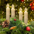 Bougies LED Sans Flamme Télécommande Pour Dîner Fête Maison Arbre de Noël Bougies LED Coniques Sans Flamme Scintillantes avec Télécommande Minuteur Piles Étanche Bougies d'Arbre de Noël Bougies de Fenêtre Blanc Chaud Lumière de Décoration Nouvel An