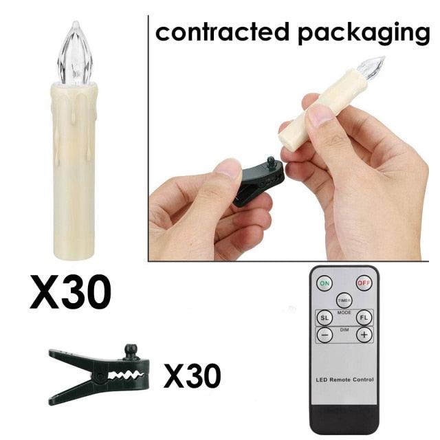 Bougies LED Sans Flamme Télécommande Pour Dîner Fête Maison Arbre de Noël Bougies LED Coniques Sans Flamme Scintillantes avec Télécommande Minuteur Piles Étanche Bougies d'Arbre de Noël Bougies de Fenêtre Blanc Chaud Lumière de Décoration Nouvel An