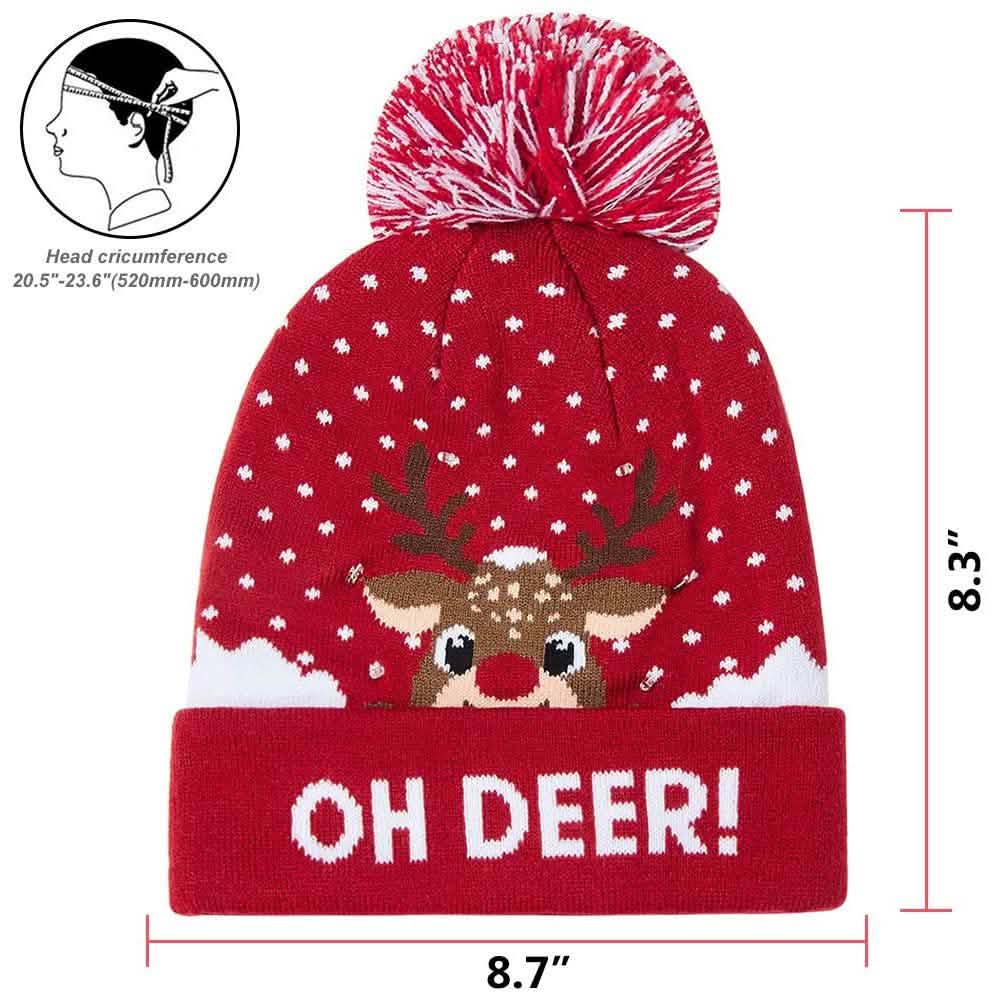Bonnet de Noël tricoté à LED