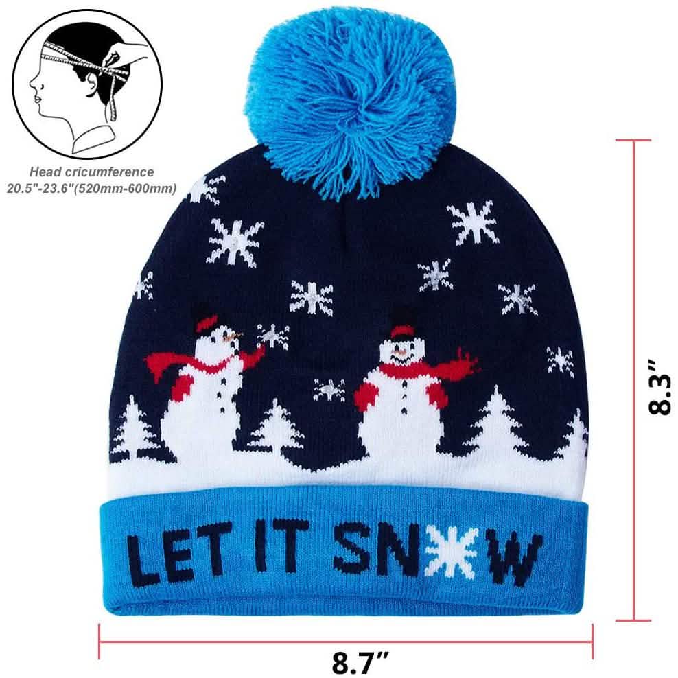 Bonnet de Noël tricoté à LED
