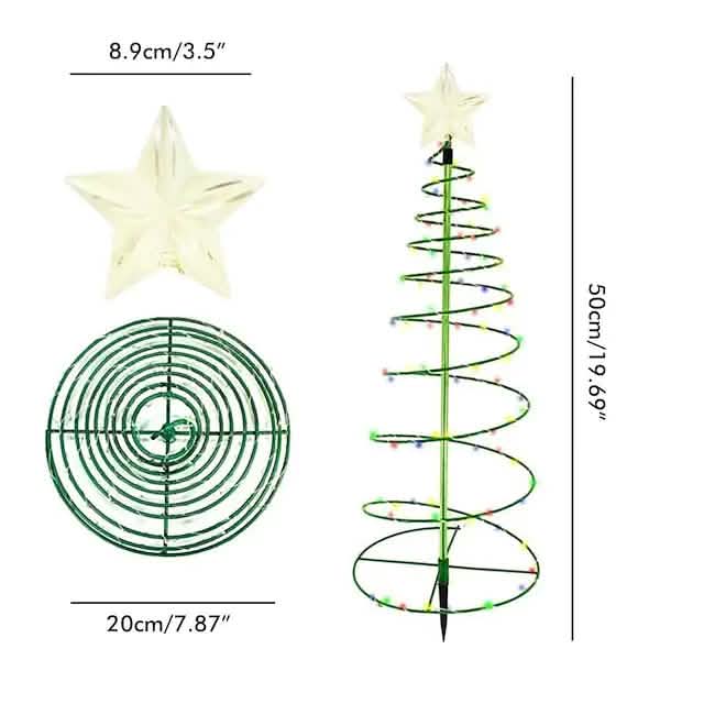 Guirlande lumineuse solaire d'extérieur en forme de sapin de Noël à LED