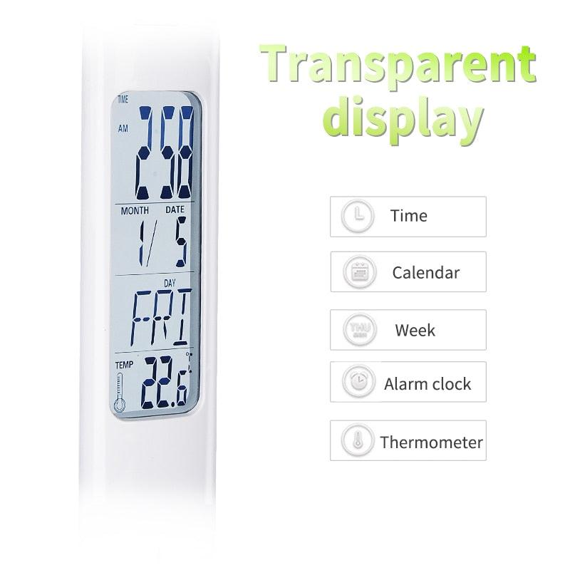 Lampe de bureau LED pliable, intensité variable, tactile, rechargeable avec calendrier, température, réveil. Lampe de table décorative, lampes d'étude mignonnes pour décoration de chambre à coucher.