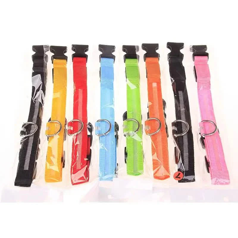 Colliers LED pour chiens, lumineux, réglables, clignotants, anti-perte la nuit