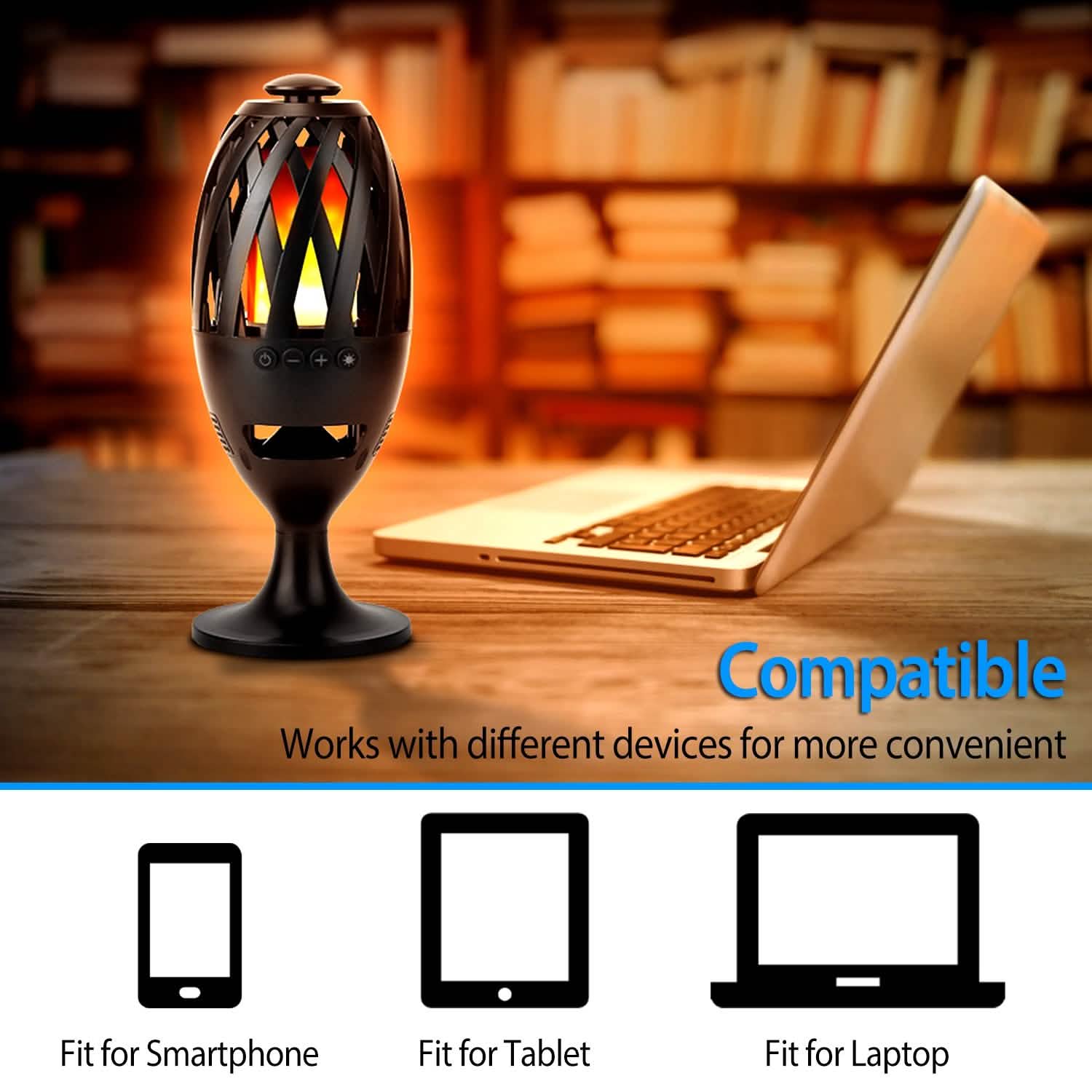 Torche Enceinte LED Effet Flamme