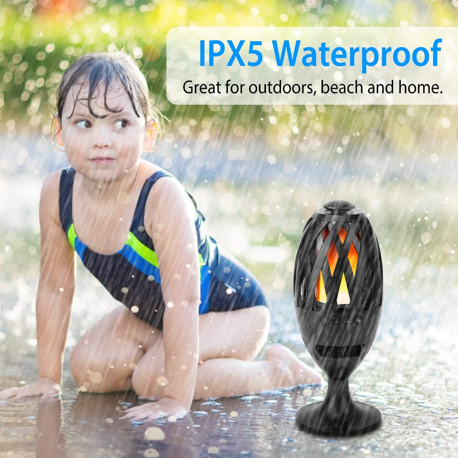 Torche Enceinte LED Effet Flamme