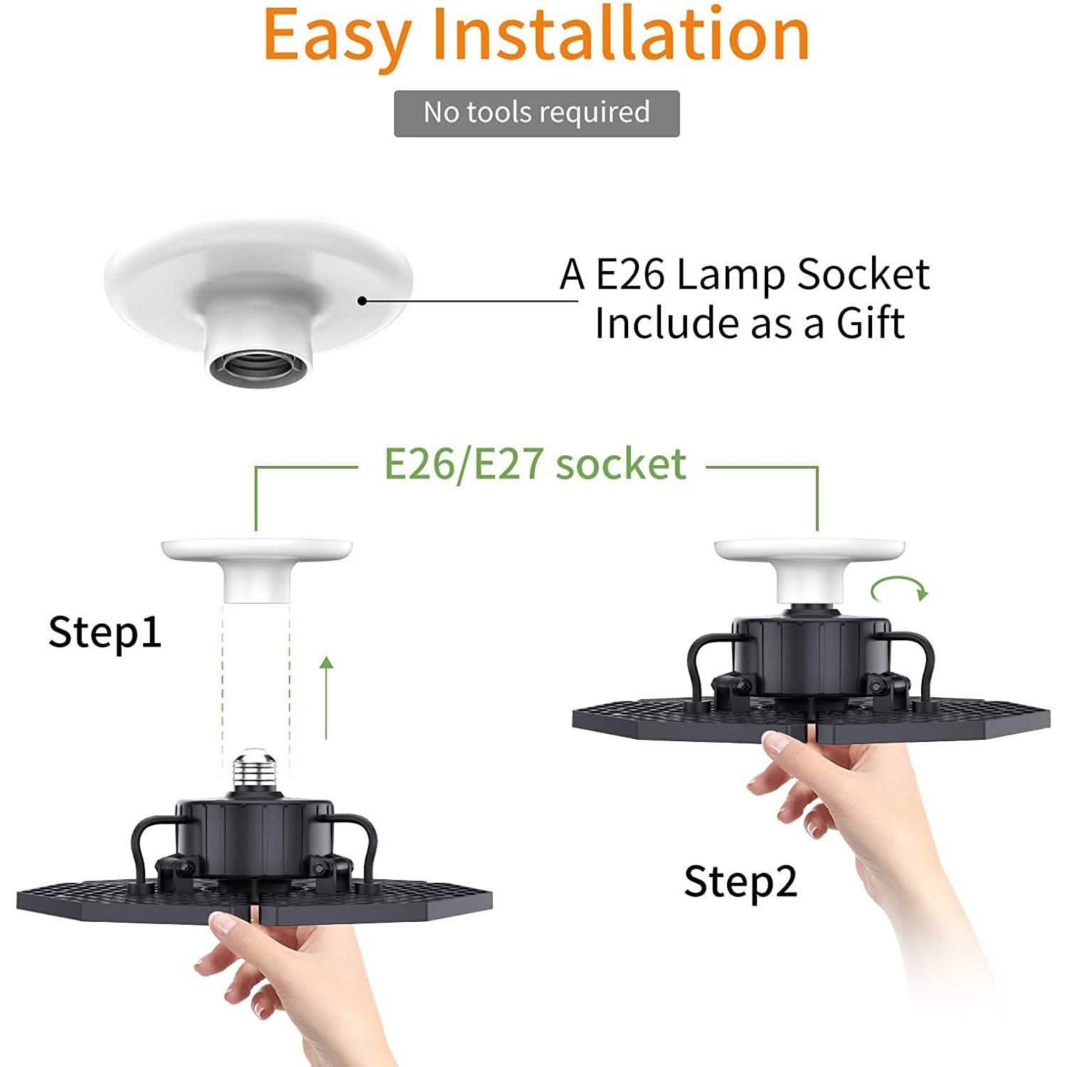 Plafonnier de garage à LED 360°, 576 LED