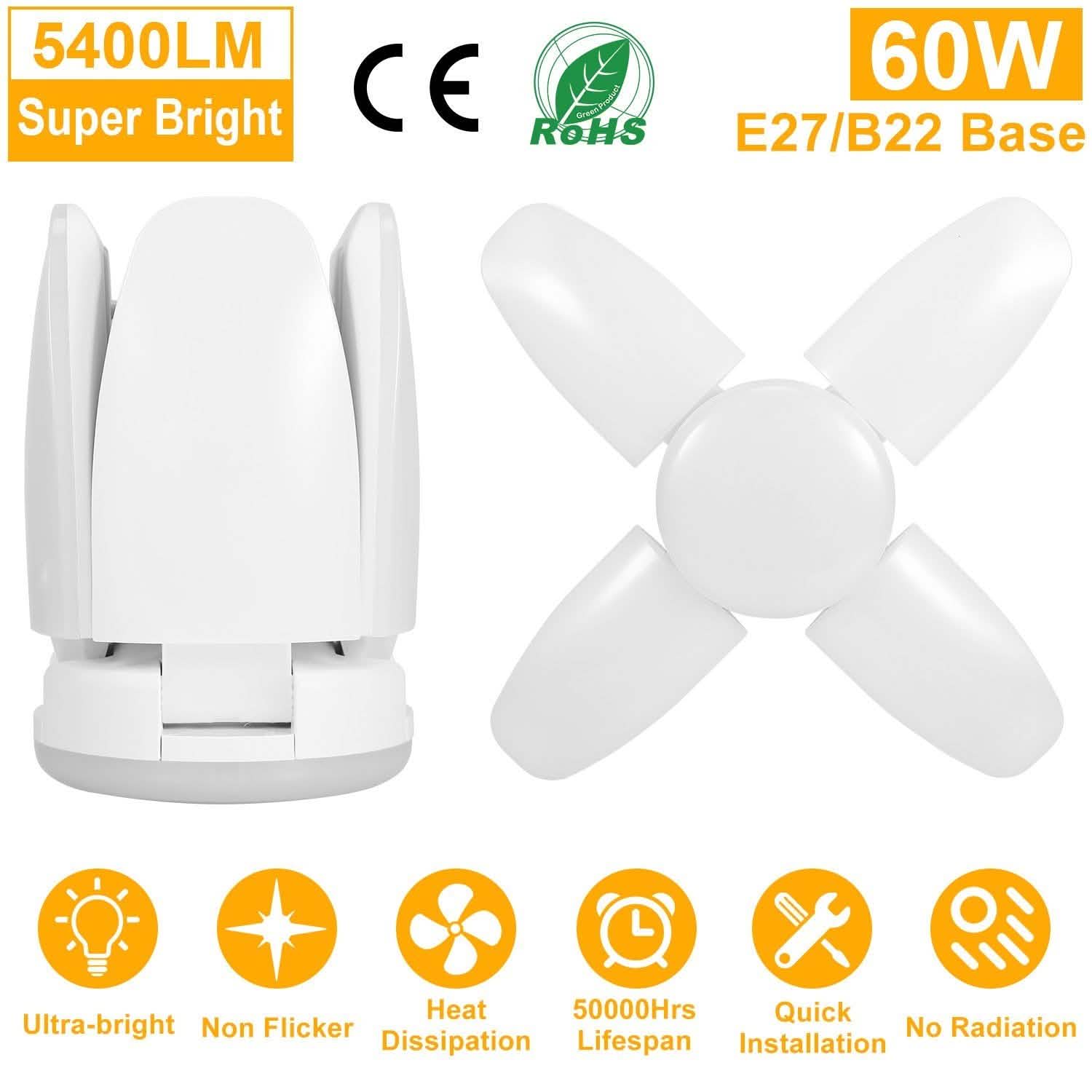 Ampoule de garage LED E27/B22 60W
