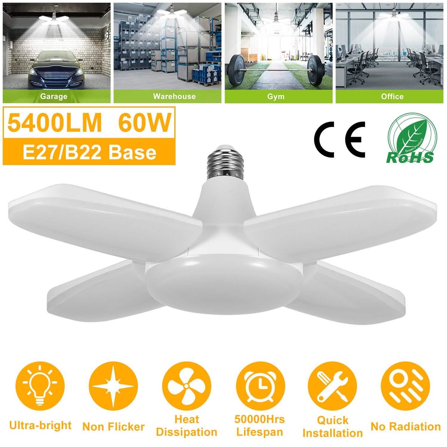 Ampoule de garage LED E27/B22 60W