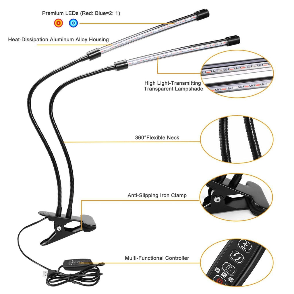Lampe de croissance à LED à double tête