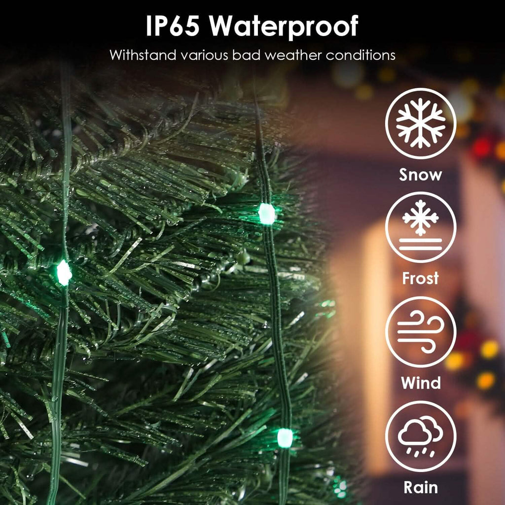 Guirlande lumineuse LED pour sapin de Noël pliable avec télécommande et contrôle via application